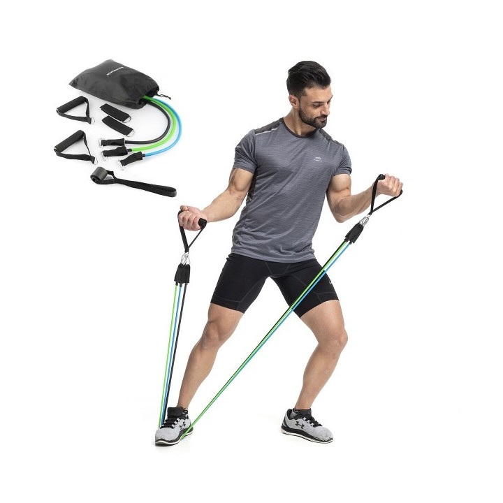 Set de Bandes de Résistance avec Accessoires et Guide d´Entraînement Tribainer InnovaGoods 3 Unités