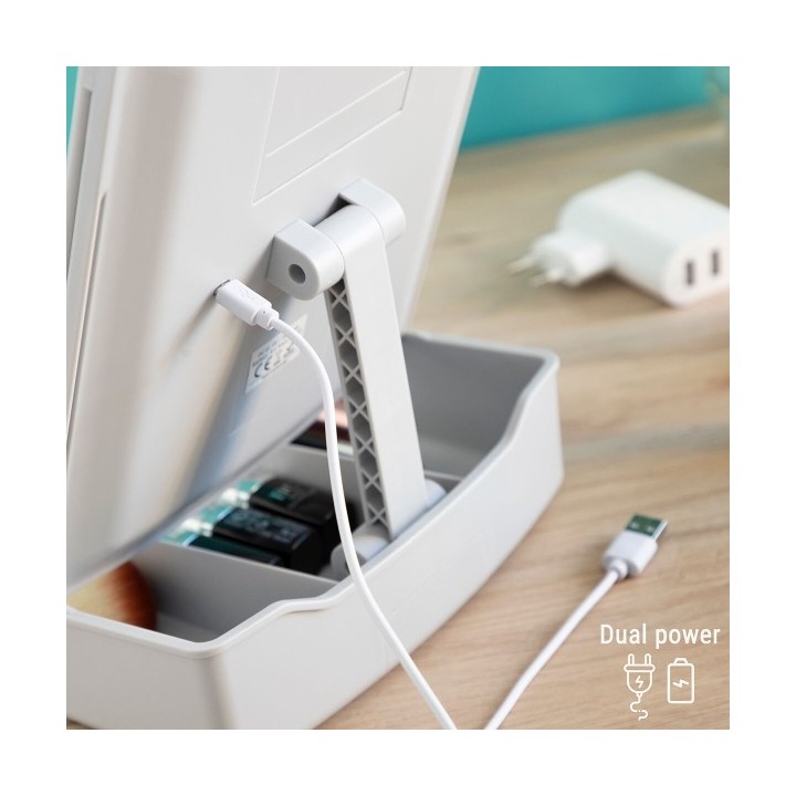 Miroir LED Pliable avec Organisateur de Maquillage 3 en 1 Panomir InnovaGoods