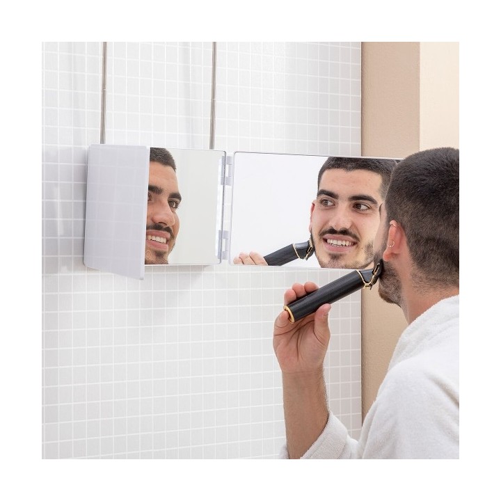 InnovaGoods Miroir de maquillage éclairé Miroir de salle de bain avec design pliant et vue