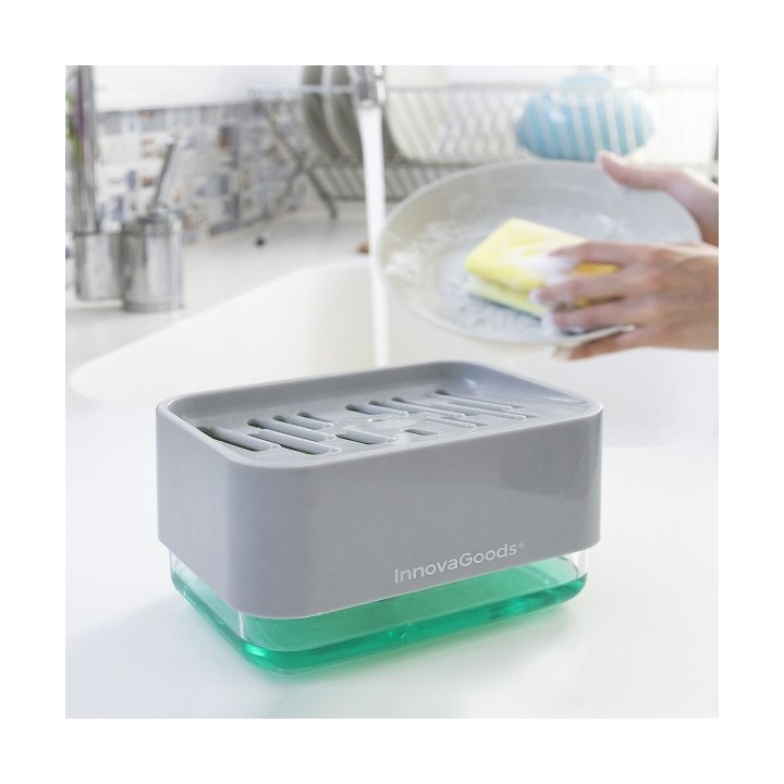 Distributeur de Liquide Vaisselle2 en 1 Pushoap InnovaGoods