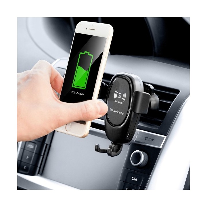 Support pour téléphone portable avec chargeur de voiture sans fil Wolder InnovaGoods