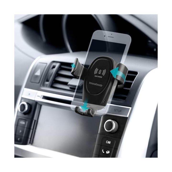 Support pour téléphone portable avec chargeur de voiture sans fil Wolder InnovaGoods