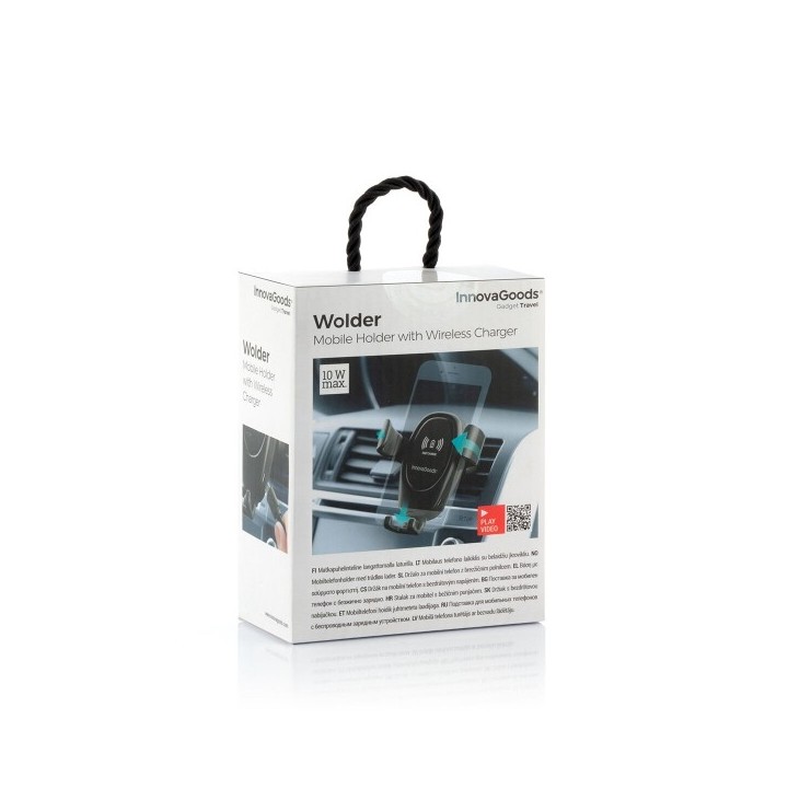 Support pour téléphone portable avec chargeur de voiture sans fil Wolder InnovaGoods