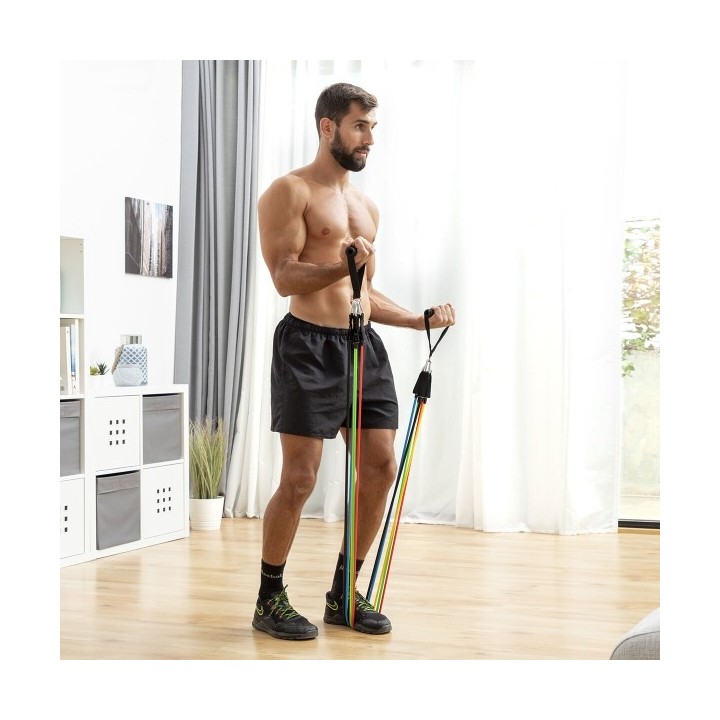 Set de Bandes de Résistance avec Accessoires et Guide d´Entraînement Rebainer InnovaGoods 5 Unités