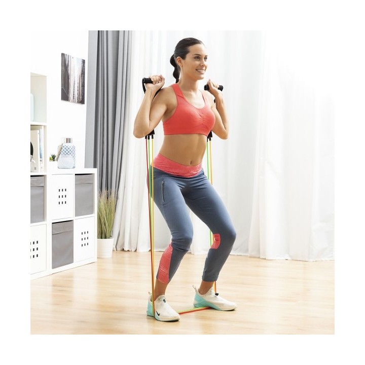 Set de Bandes de Résistance avec Accessoires et Guide d´Entraînement Rebainer InnovaGoods 5 Unités