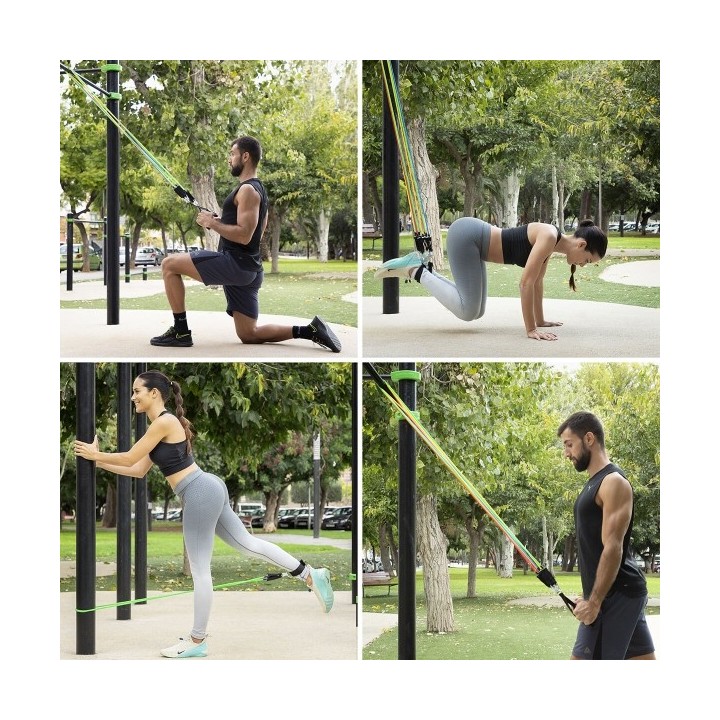 Set de Bandes de Résistance avec Accessoires et Guide d´Entraînement Rebainer InnovaGoods 5 Unités