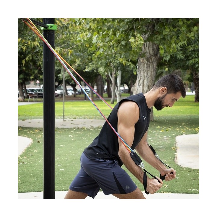 Set de Bandes de Résistance avec Accessoires et Guide d´Entraînement Rebainer InnovaGoods 5 Unités