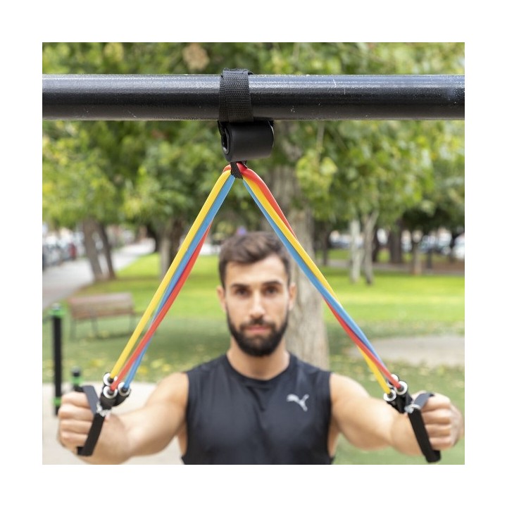 Set de Bandes de Résistance avec Accessoires et Guide d´Entraînement Rebainer InnovaGoods 5 Unités