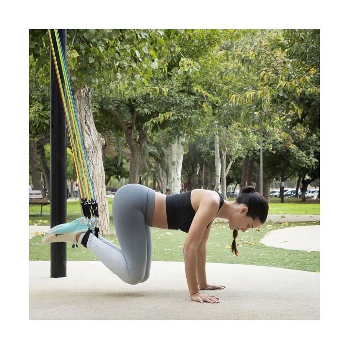 Set de Bandes de Résistance avec Accessoires et Guide d´Entraînement Rebainer InnovaGoods 5 Unités