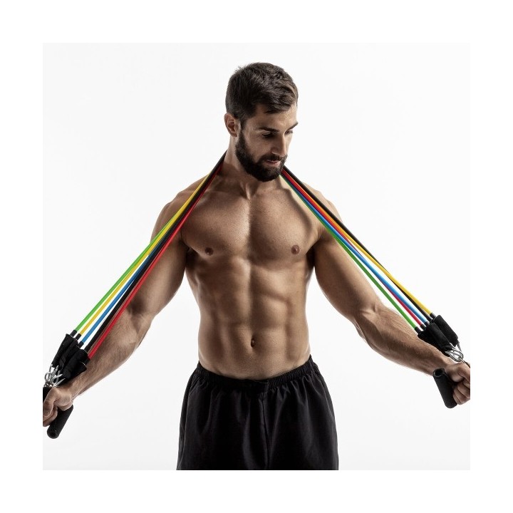 Set de Bandes de Résistance avec Accessoires et Guide d´Entraînement Rebainer InnovaGoods 5 Unités