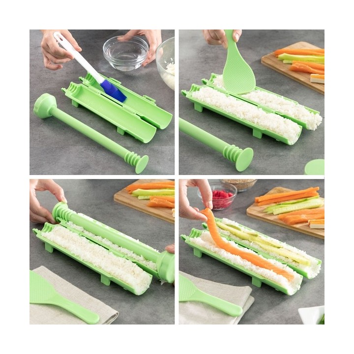 Set de sushi avec recettes Suzooka InnovaGoods 3 Pièces