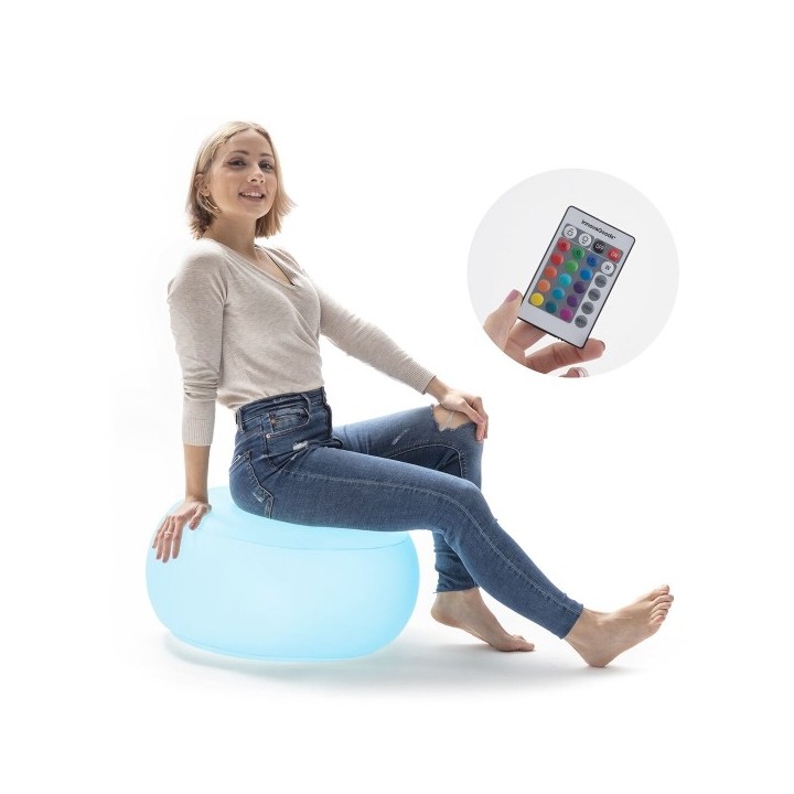 Siège gonflable avec LED multicolore et télécommande Pulight InnovaGoods