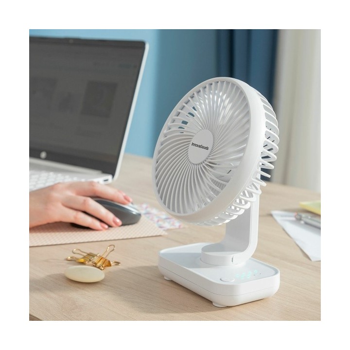 Ventilateur de Bureau Rechargeable Fanrec InnovaGoods Ø5,4'' 3600 mAh / 13,3 W