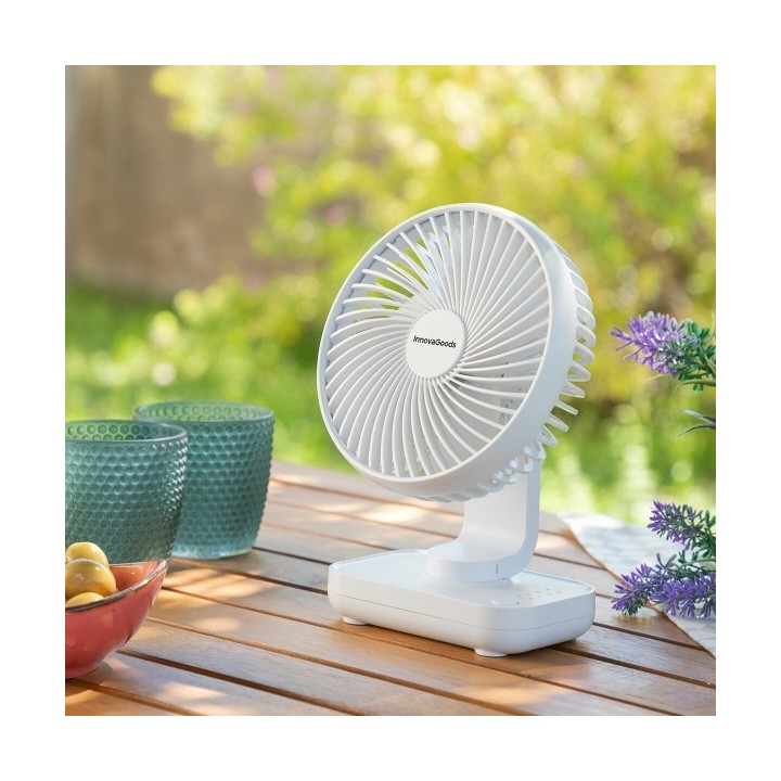 Ventilateur de Bureau Rechargeable Fanrec InnovaGoods Ø5,4'' 3600 mAh / 13,3 W