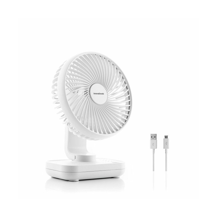 Ventilateur de Bureau Rechargeable Fanrec InnovaGoods Ø5,4'' 3600 mAh / 13,3 W