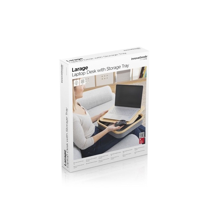 Bureau Portatif avec Plateau de Rangement Larage InnovaGoods