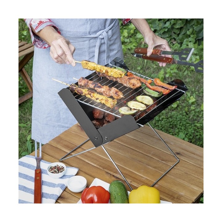 Mini barbecue Pliable Portable pour Charbon Foldecue InnovaGoods