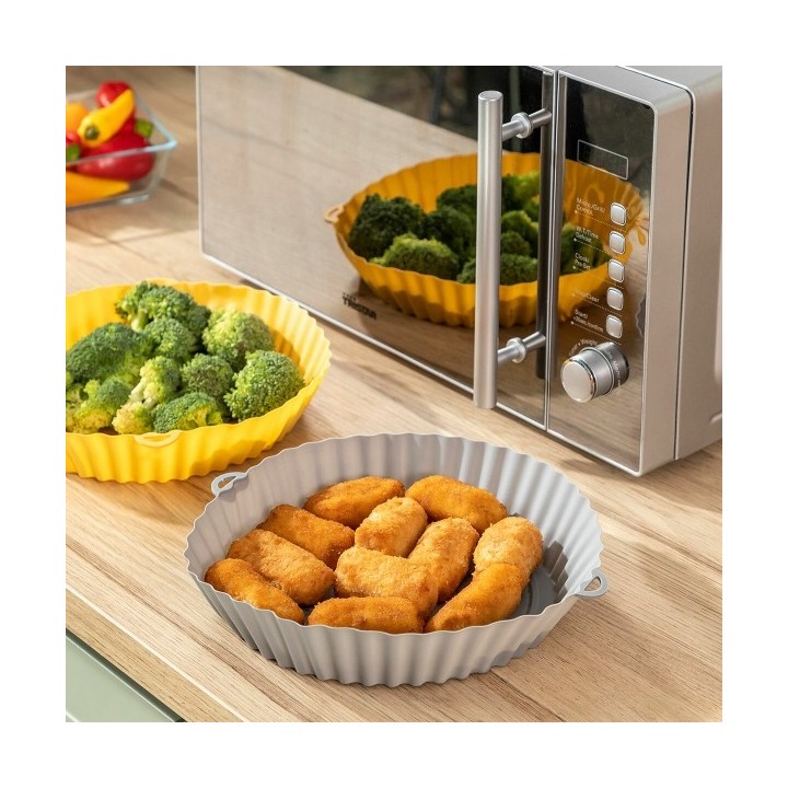 Paniers en Silicone avec Pinceau pour Friteuses à Air Mollicon InnovaGoods 2 Unités