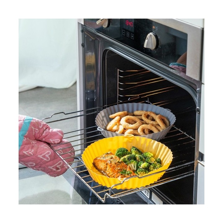 Paniers en Silicone avec Pinceau pour Friteuses à Air Mollicon InnovaGoods 2 Unités