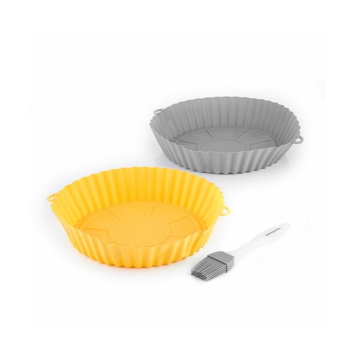 Paniers en Silicone avec Pinceau pour Friteuses à Air Mollicon InnovaGoods 2 Unités