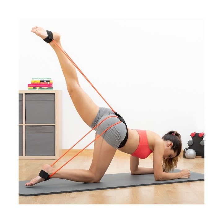 Ceinture avec bandes de résistance pour les fessiers et guide d'exercices Bootrainer InnovaGoods