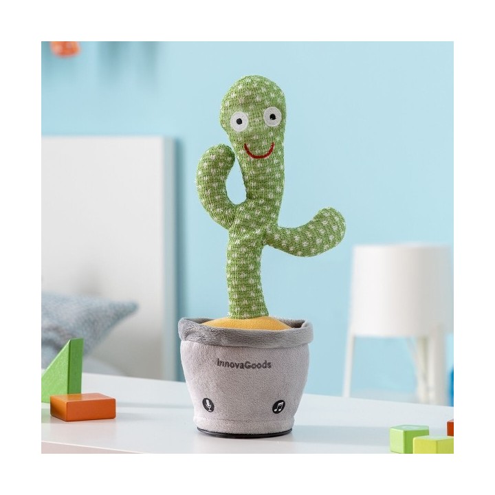 Cactus Dansant et Parlant Rechargeable avec Musique et LED Multicolore Cacxi InnovaGoods