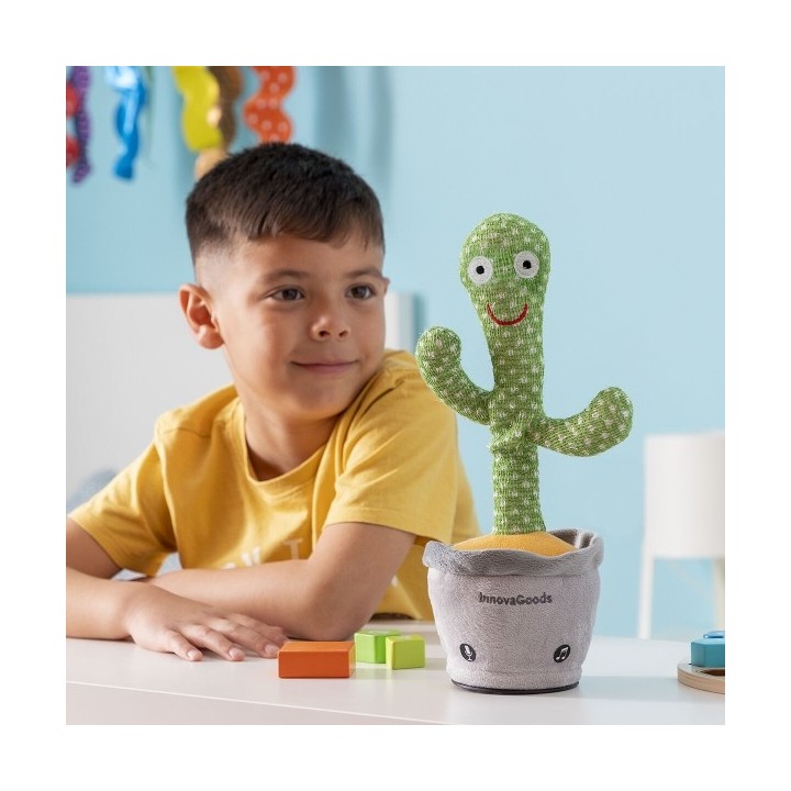 Cactus Dansant et Parlant Rechargeable avec Musique et LED Multicolore Cacxi InnovaGoods
