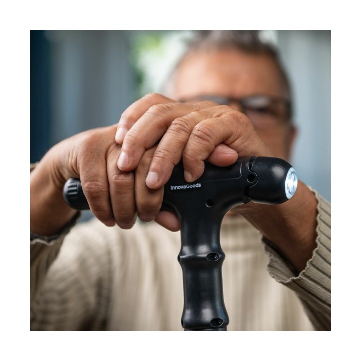 Canne Extensible avec LED, Alarme et Poignée Mécanique Hannde InnovaGoods