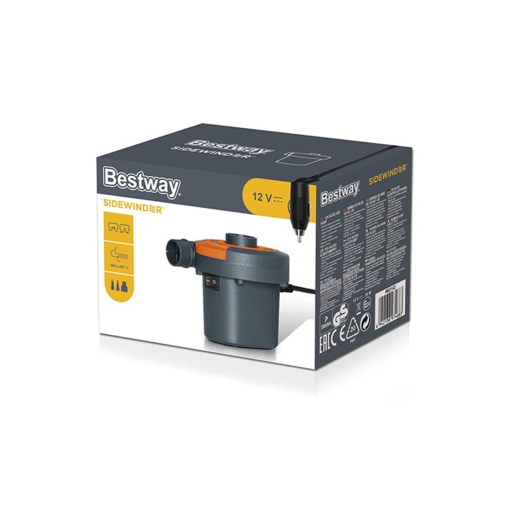 Bestway Gonfleur Électrique Secteur et Allume Cigare 490 Litres/Minute Gonflable et Camping 62142