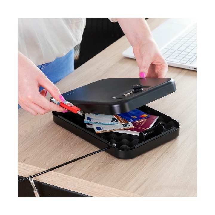 Coffre Fort Portable avec Câble de Sécurité Prisaven InnovaGoods