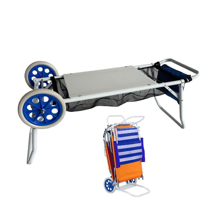 Marbueno Chariot Porte Chaises Acier Convertible Table Camping et Plage 108X51X51 cm 10362