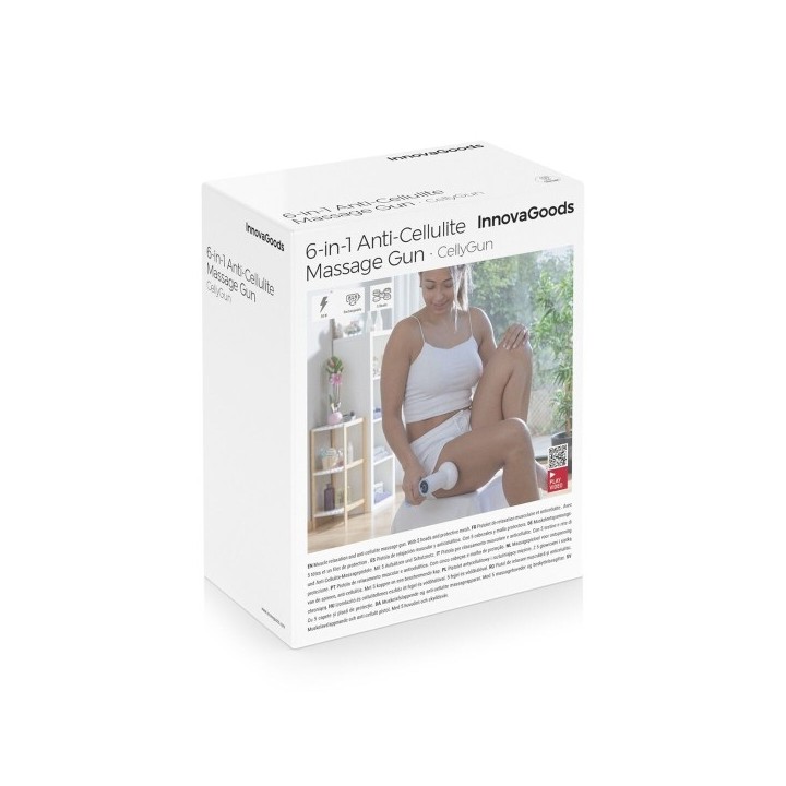 Pistolet de Massage Anticellulite Rechargeable 6 en 1 CellyGun InnovaGoods