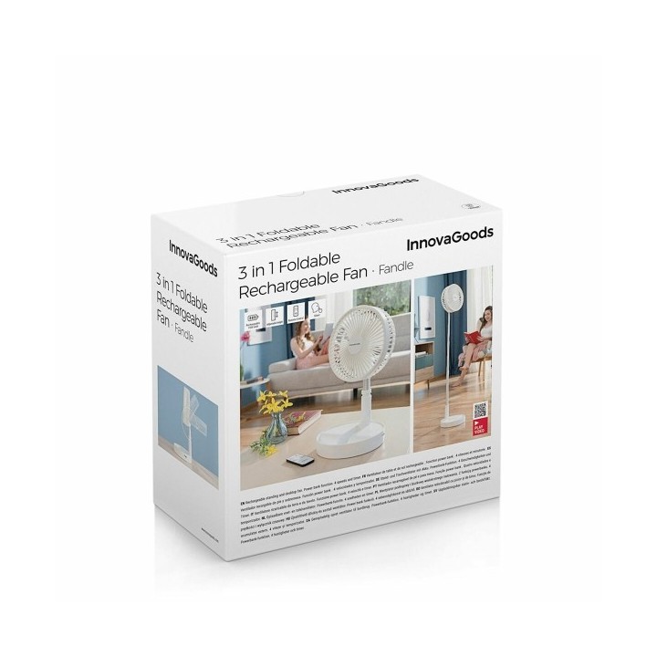Ventilateur Rechargeable Pliable 3 en 1 Fandle InnovaGoods Ø7,7'' 7200 mAh