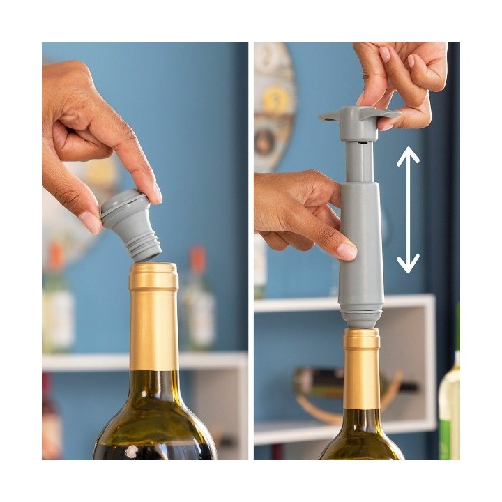 Pompe à vide et bouchons à vin Winuum InnovaGoods (4 bouchons)