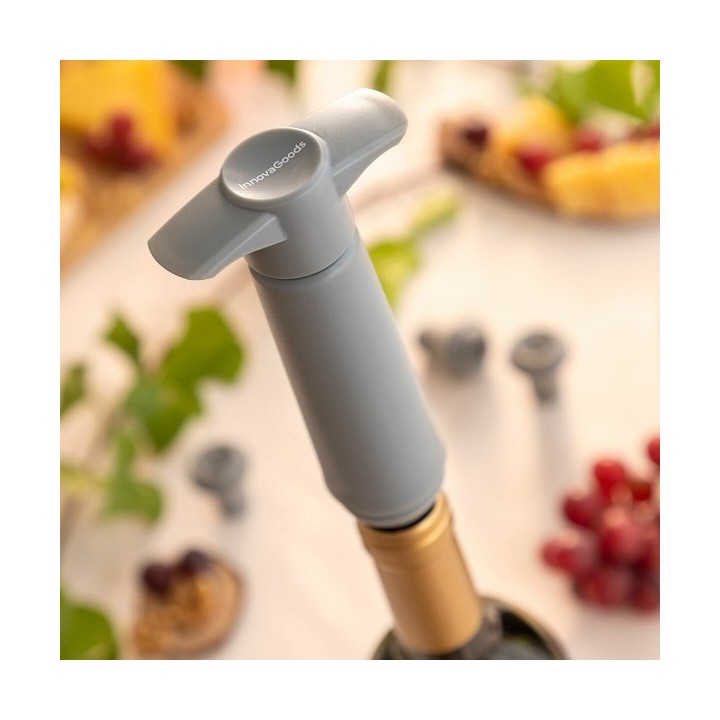 Pompe à vide et bouchons à vin Winuum InnovaGoods (4 bouchons)