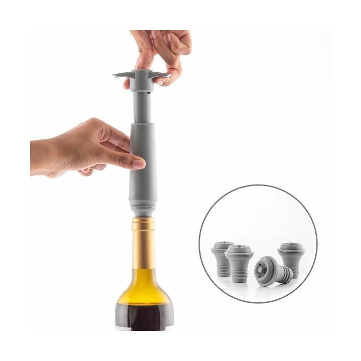 Pompe à vide et bouchons à vin Winuum InnovaGoods (4 bouchons)