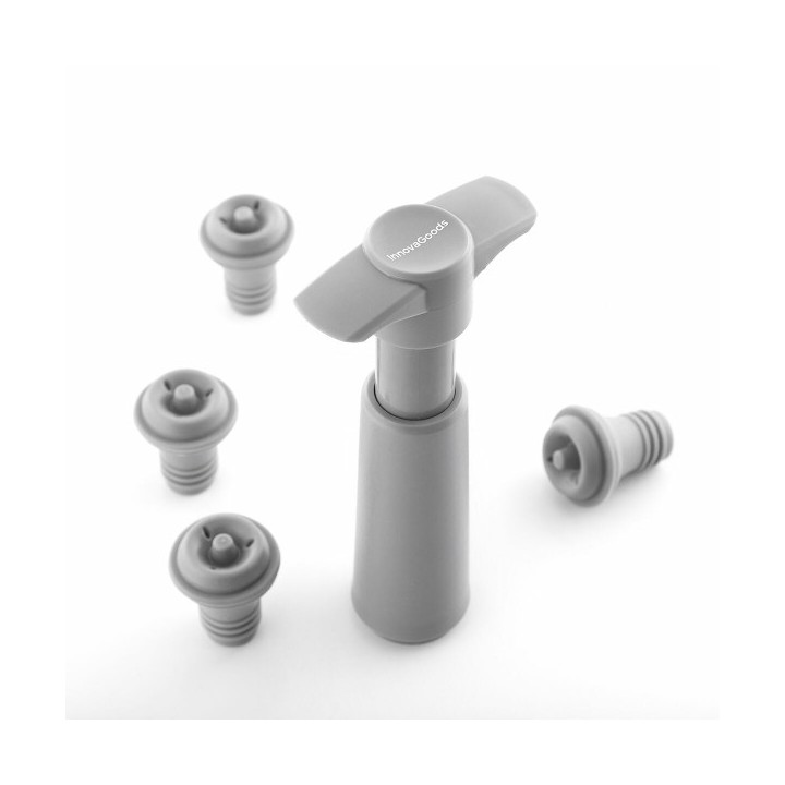 Pompe à vide et bouchons à vin Winuum InnovaGoods (4 bouchons)