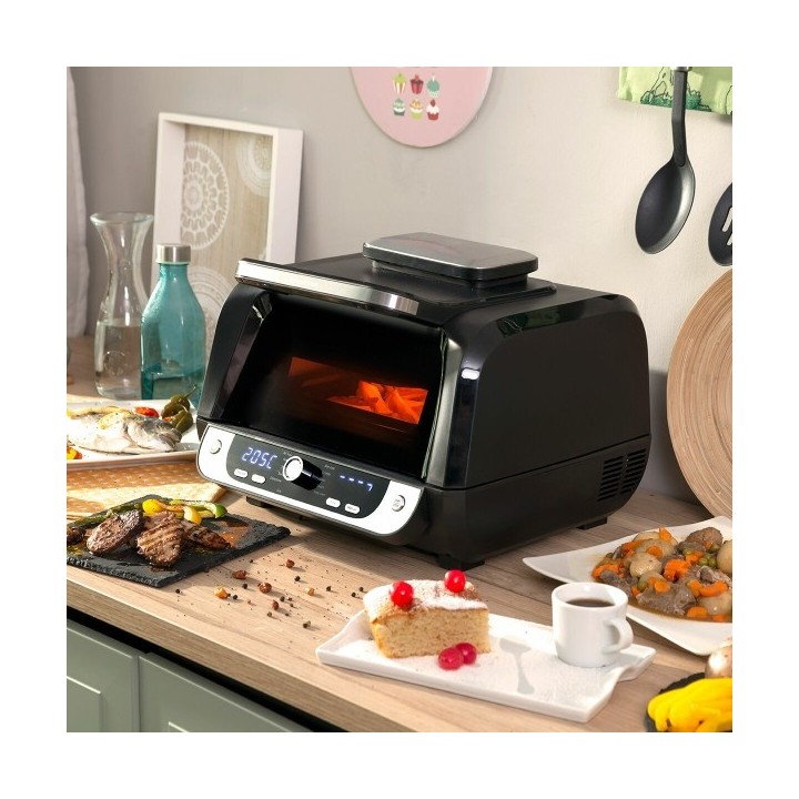 Friteuse à Air avec Gril, Accessoires et Livre de Recettes InnovaGoods Fryinn 12 in 1 6000 Noir Acier 3400 W 6 L