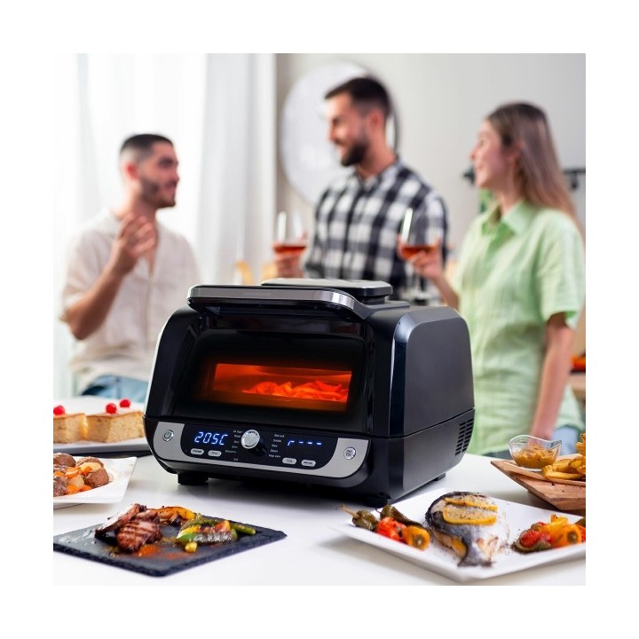 Friteuse à Air avec Gril, Accessoires et Livre de Recettes InnovaGoods Fryinn 12 in 1 6000 Noir Acier 3400 W 6 L