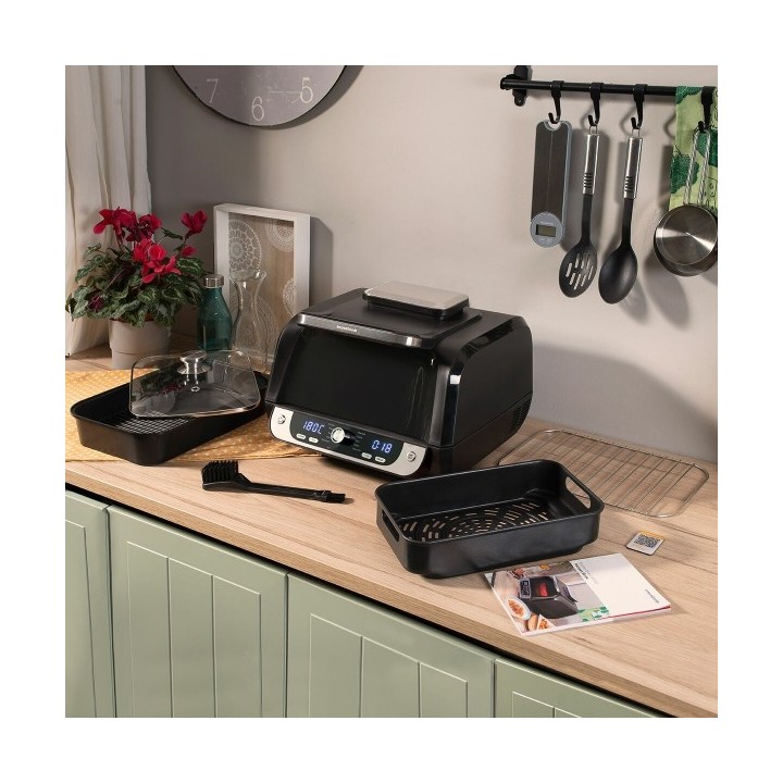 Friteuse à Air avec Gril, Accessoires et Livre de Recettes InnovaGoods Fryinn 12 in 1 6000 Noir Acier 3400 W 6 L