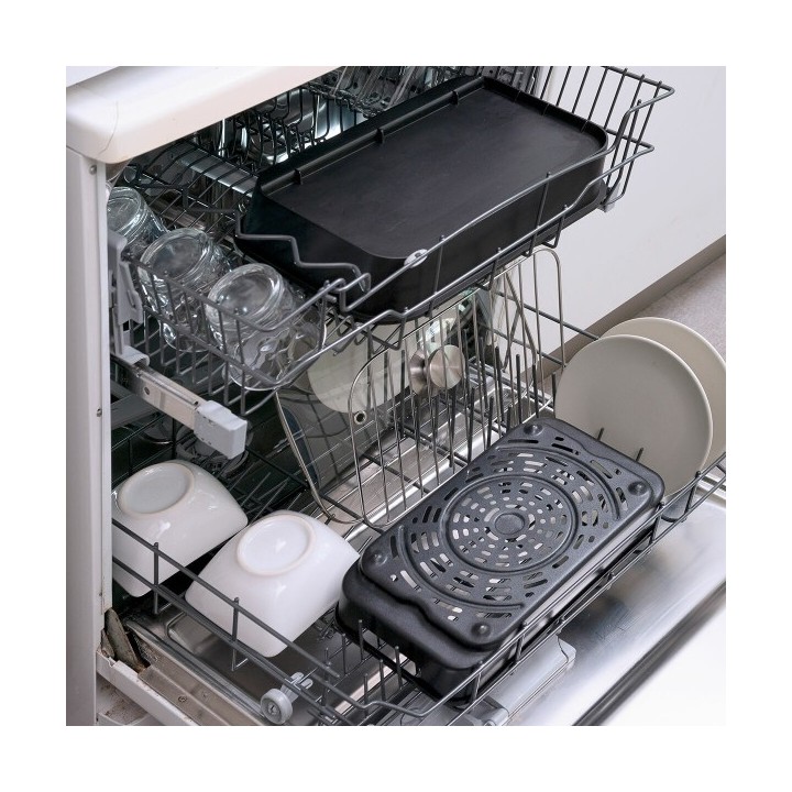 Friteuse à Air avec Gril, Accessoires et Livre de Recettes InnovaGoods Fryinn 12 in 1 6000 Noir Acier 3400 W 6 L