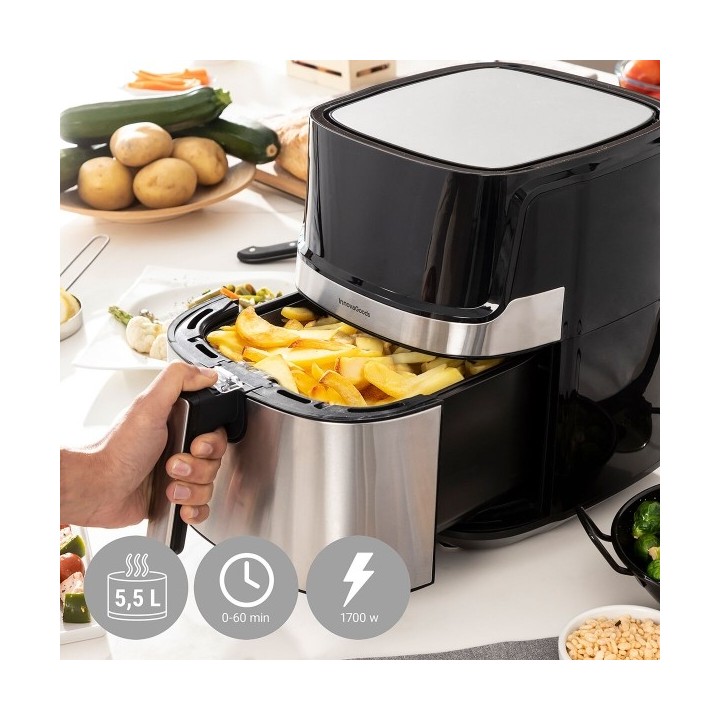 Friteuse à Air InnovaGoods Fryinn Pro 5500 Noir 1700 W 5,5 L Acier inoxydable