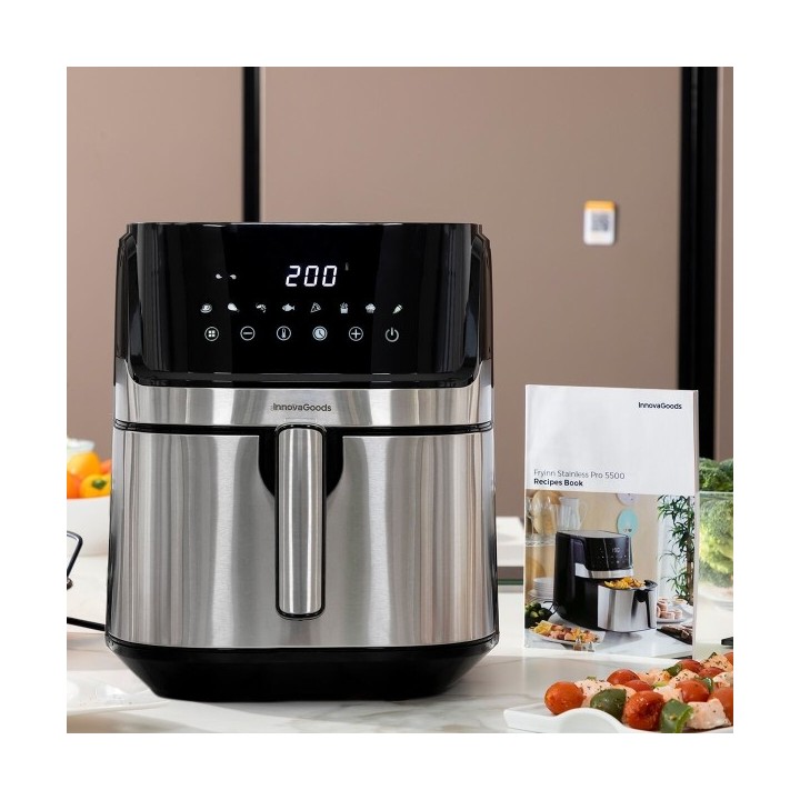 Friteuse à Air InnovaGoods Fryinn Pro 5500 Noir 1700 W 5,5 L Acier inoxydable