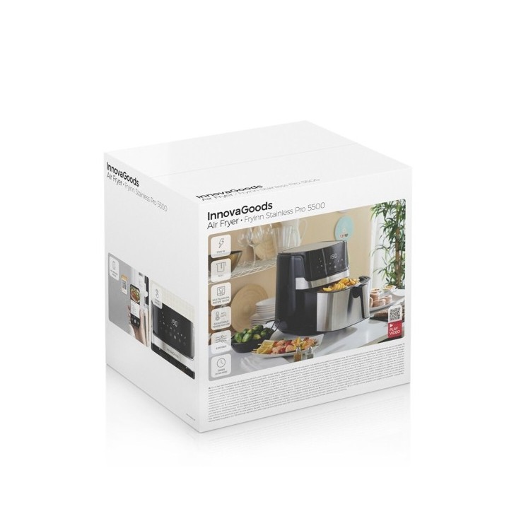 Friteuse à Air InnovaGoods Fryinn Pro 5500 Noir 1700 W 5,5 L Acier inoxydable