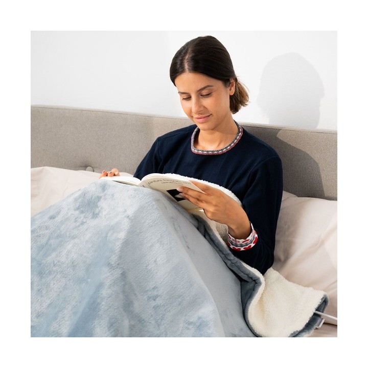 Couverture Chauffante Heklet InnovaGoods Blanc Gris 130 x 180 cm 160 W