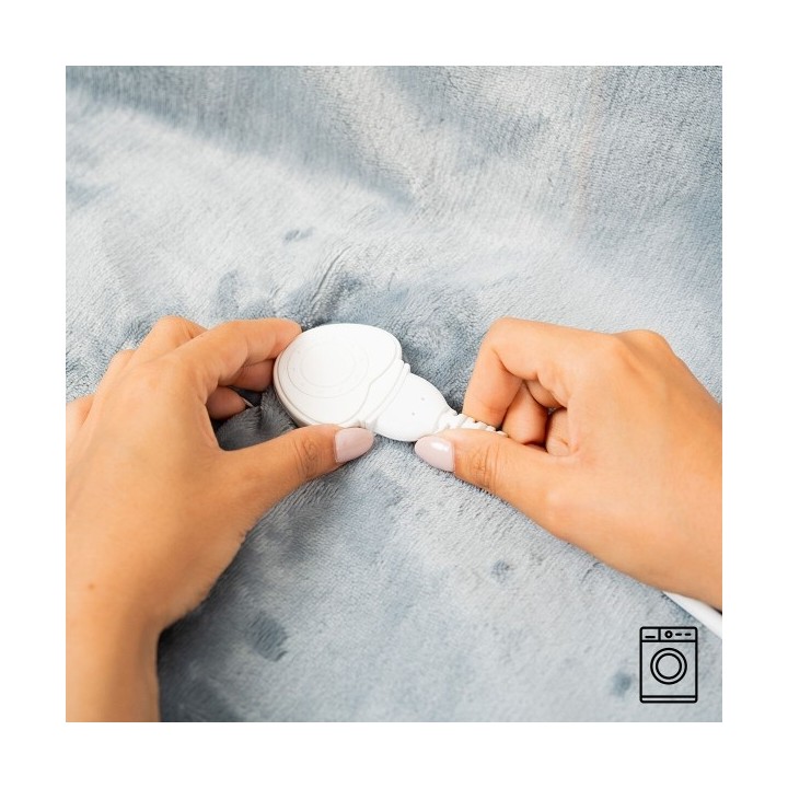 Couverture Chauffante Heklet InnovaGoods Blanc Gris 130 x 180 cm 160 W