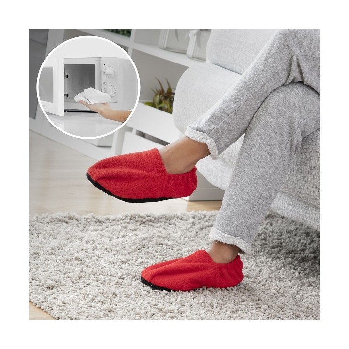 Chaussons Chauffants Micro ondes InnovaGoods Rouge