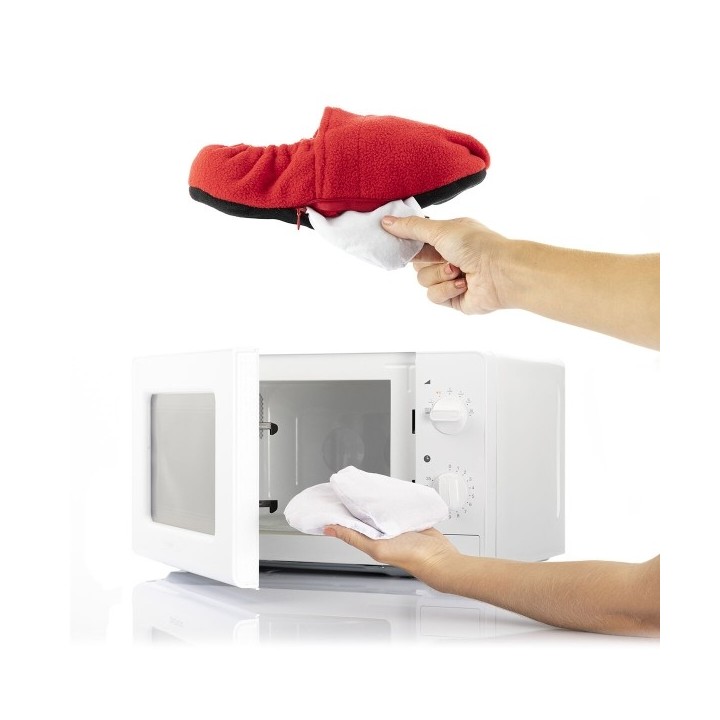 Chaussons Chauffants Micro ondes InnovaGoods Rouge