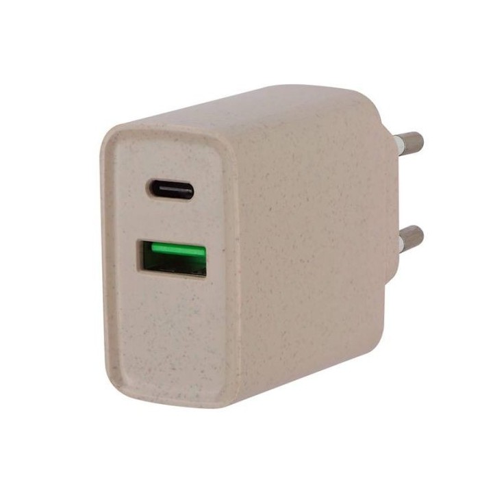 CHARGEUR SECTEUR 20W ECO 2 PORTS USB C ET USB A