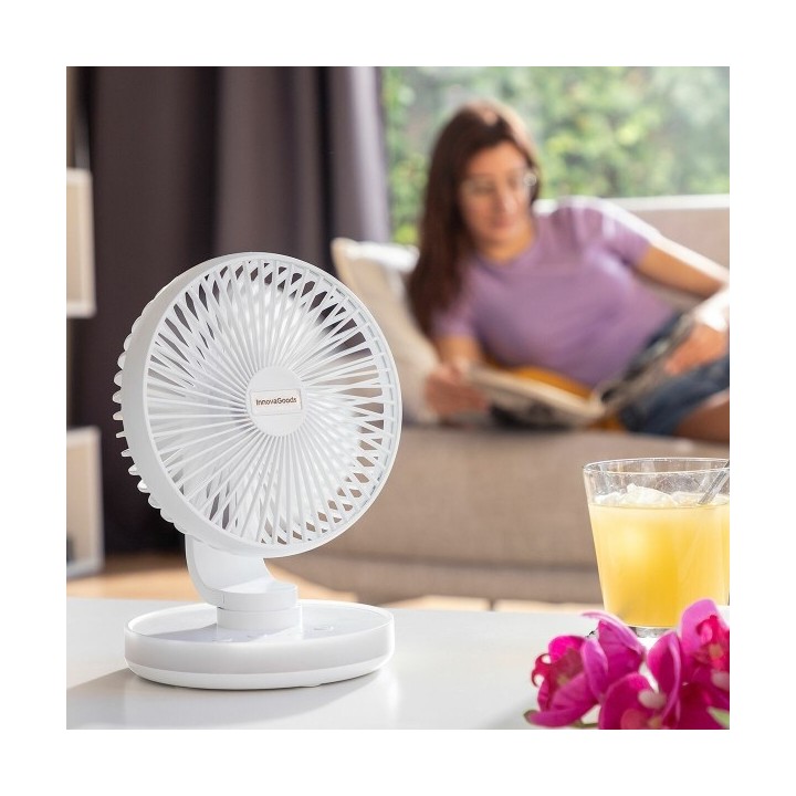 Ventilateur de Bureau Rechargeable avec LED FanLed InnovaGoods Ø6,6'' 4000 mAh